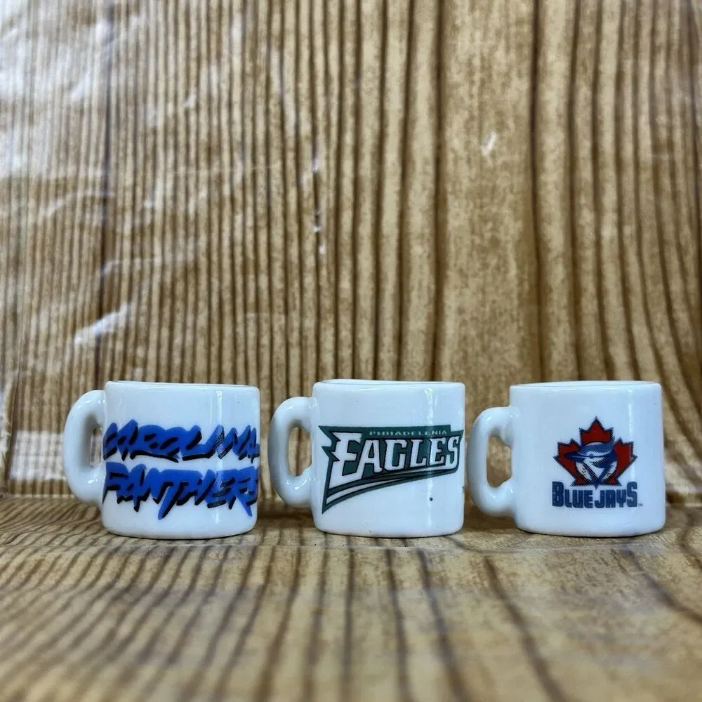 NFL Football Teams Mini Miniature Ceramic‎ Coffee Mugs Team Logo Cups Lot Of 9